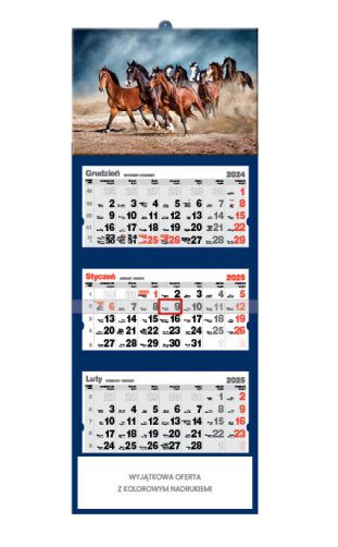 Kalendarz trójdzielny - T48 Konie