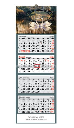 Kalendarz czterodzielny - C76 Mostek