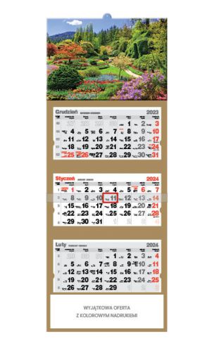 Kalendarz trójdzielny - T45 Ogród
