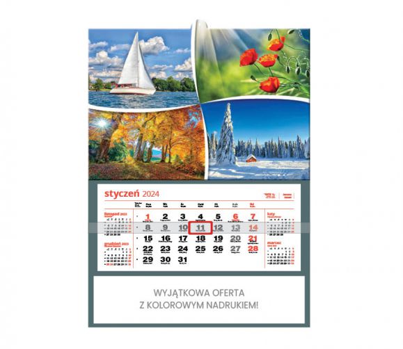 Kalendarze Jednodzielne - JD39 Cztery pory roku