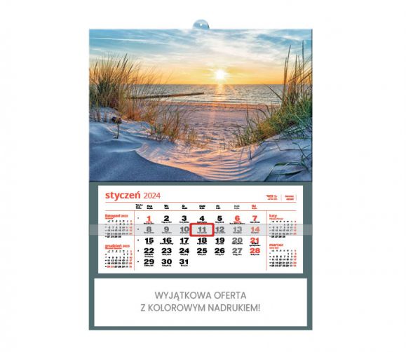 Kalendarze Jednodzielne - JD43 Zachód słońca nad Bałtykiem