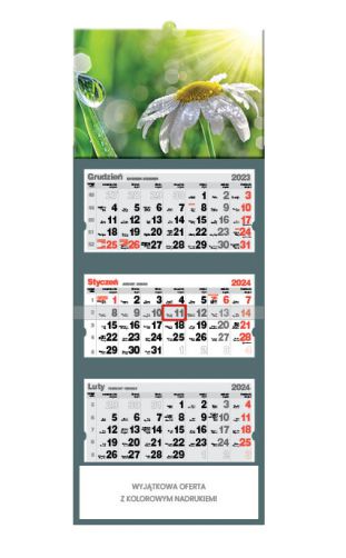 Kalendarz trójdzielny - T49 Kropla