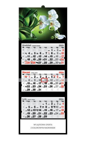 Kalendarz trójdzielny - T58 Orchidea