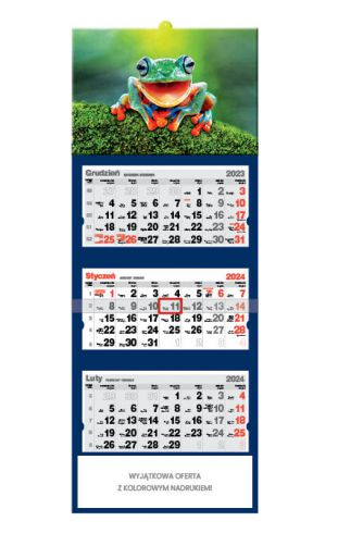 Kalendarz trójdzielny - T59 Żabka