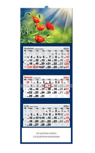 Kalendarz trójdzielny - T70 Maki