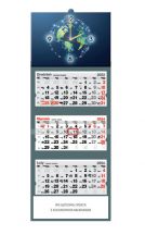 Kalendarz trójdzielny - T77 Ziemia – zegar