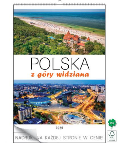 Kalendarz wieloplanszowy - WPN126 Polska z góry widziana