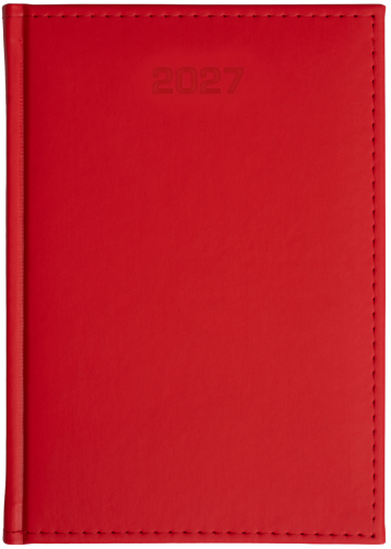 A5 dzienne 360 str. oprawy jednolite - Porcellana - Czerwień E389
