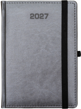 A5 tygodniowe - Nebraska z gumką - Grafit D135/M