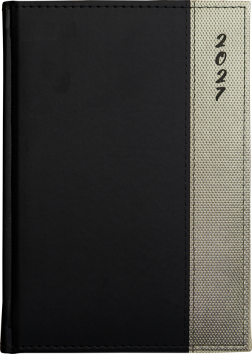 A5 dzienne 360 str. oprawy łączone - Proste pionowe - Czarny/Nero + 4402