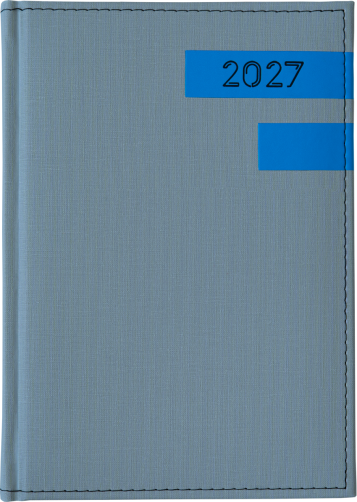 A5 dzienne 360 str. oprawy łączone - Linie poziome - Szary H213 + Jasnoniebieski G393