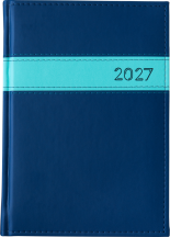 A5 dzienne 360 str. oprawy łączone - Pasek poziomy - Granat B041 + Turkus G396