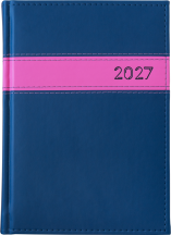 A5 dzienne 360 str. oprawy łączone - Pasek poziomy - Granat B041 + Róż G391