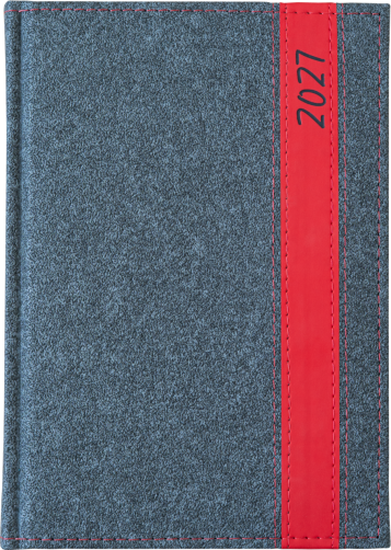 A5 dzienne 360 str. oprawy łączone - Passo Pionowe - Grafit G215+ Czerwień A838