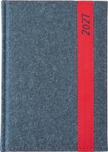 A5 dzienne 360 str. oprawy łączone - Passo Pionowe - Grafit G215+ Czerwień A838