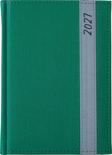 A5 dzienne 360 str. oprawy łączone - Passo Pionowe - Zieleń 4747 + Srebrny F494/M