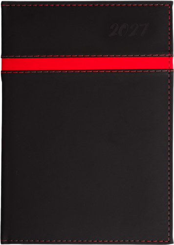 A5 dzienne 360 str. oprawy łączone - Passo poziome - Czarny + Czerwień