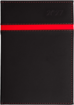 A5 dzienne 360 str. oprawy łączone - Passo poziome - Czarny + Czerwień