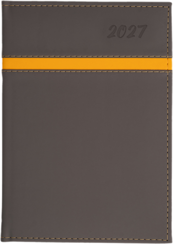 A5 dzienne 360 str. oprawy łączone - Passo poziome - Szary + Żółty