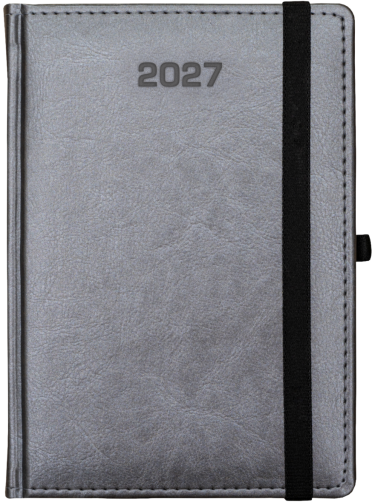 A5 dzienne 360 str. oprawy zamykane - Nebraska z gumką - Grafit D135/M