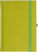 A5 dzienne 360 str. oprawy zamykane - Porcellana z gumką - Oliwka G395