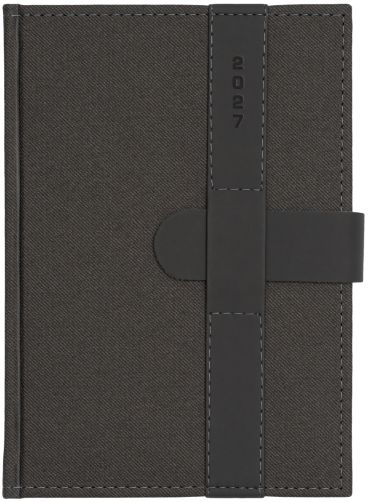 A5 dzienne 360 str. oprawy zamykane - Zamykanie NA PASEK - Grafit E392 + Grafit B044