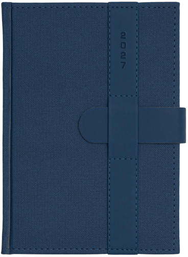 A5 dzienne 360 str. oprawy zamykane - Zamykanie NA PASEK - Granat E389 + Granat B041