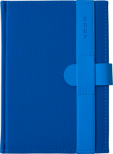 A5 dzienne 360 str. oprawy zamykane - Zamykanie NA PASEK - Niebieski F707 + Jasnoniebieski G393