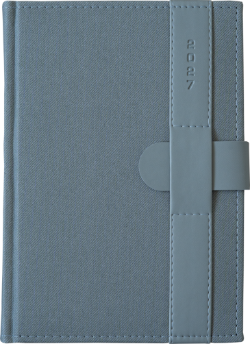 A5 dzienne 360 str. oprawy zamykane - Zamykanie NA PASEK - Popielaty E390 + Szary B043