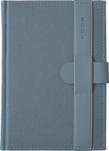 A5 dzienne 360 str. oprawy zamykane - Zamykanie NA PASEK - Popielaty E390 + Szary B043