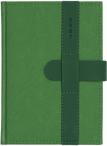 A5 dzienne 360 str. oprawy zamykane - Zamykanie NA PASEK - Zieleń E387+ Zieleń G394