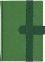 A5 dzienne 360 str. oprawy zamykane - Zamykanie NA PASEK - Zieleń E387+ Zieleń G394