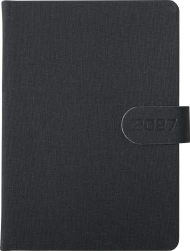 A5 dzienne 360 str. oprawy zamykane - Zamykanie NA MAGNES - Czarny/Nero