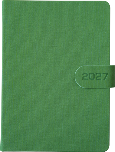 A5 dzienne 360 str. oprawy zamykane - Zamykanie NA MAGNES - Jasnozielony G394