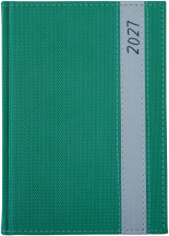 A5 dzienne 360 str. oprawy łączone - Passo Pionowe - Zieleń 4747 + Srebrny F494/M