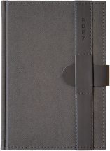 A5 dzienne 360 str. oprawy zamykane - Zamykanie NA PASEK - Grafit E392 + Grafit B044