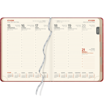 Kalendarz książkowy B5 dzienny AKSAMITNY GRANAT | KK34
