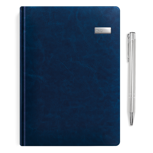 Kalendarz książkowy A5 dzienny AKSAMITNY GRANAT + długopis | PREZENT09