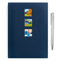 Kalendarz książkowy A5 dzienny METALIZOWANY GRANAT I SLEDYN + długopis | PREZENT26